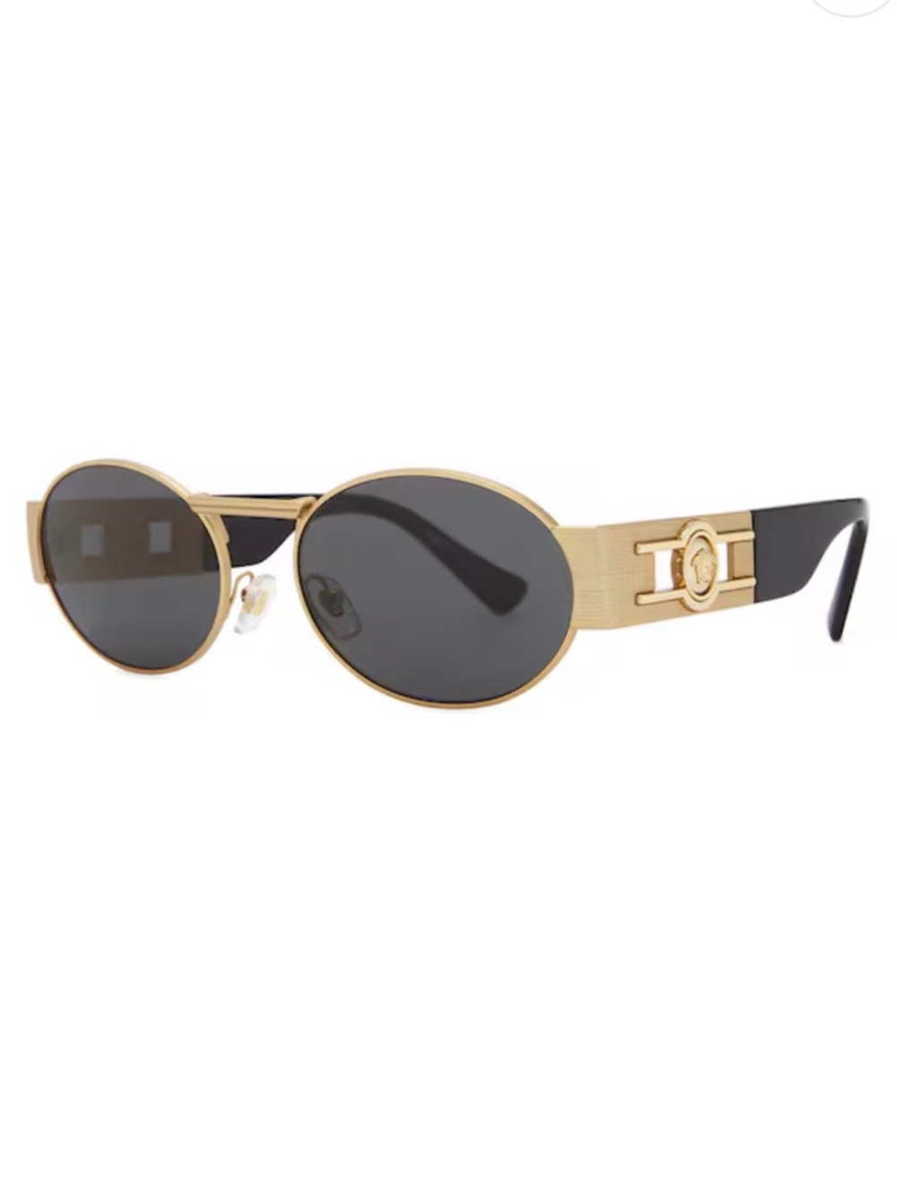 Versace Women’s Gold and Black Oval Sunglasses